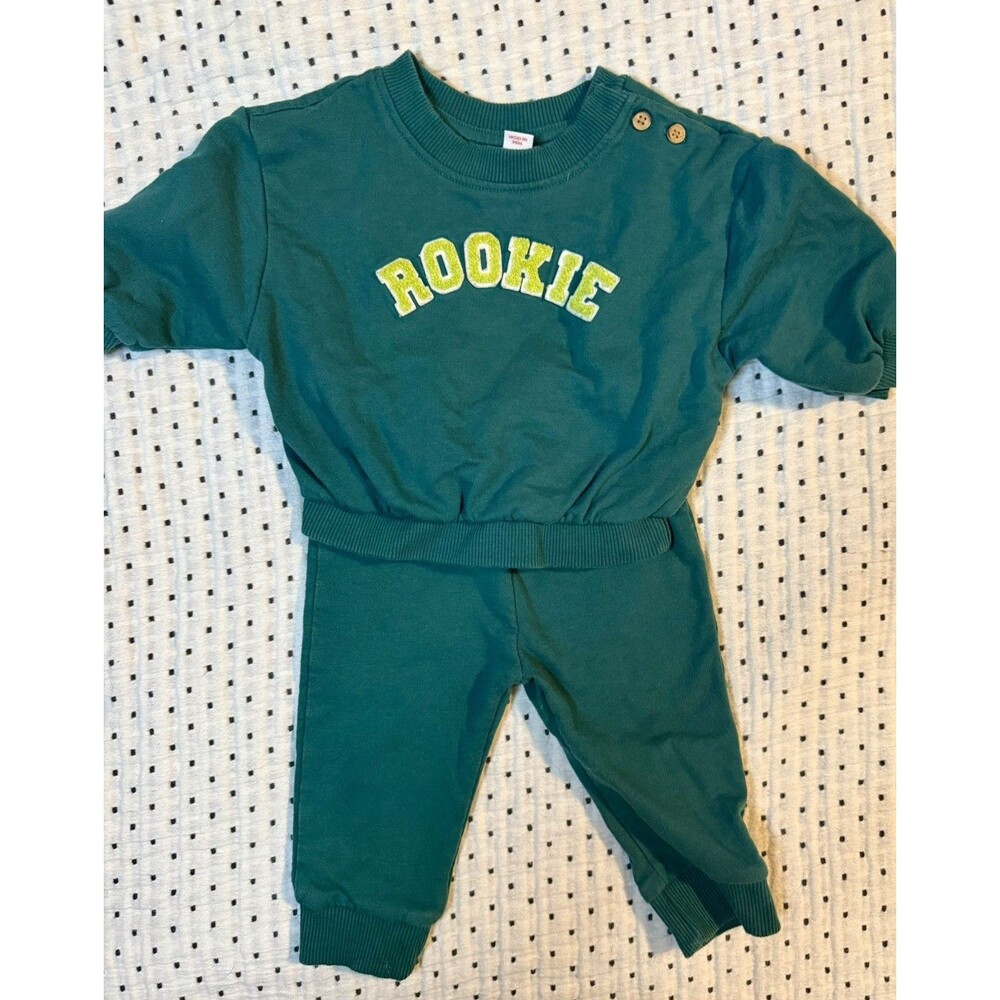 2 Piece Cat And Jack Boys sweats Outfit. Green. Rookie sports fan baby clothes